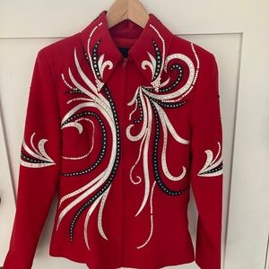 Red Showmanship suit, fits sizes 2-4